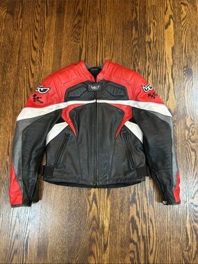 Vintage Y2K Padded Leather Motorcycle Jacket